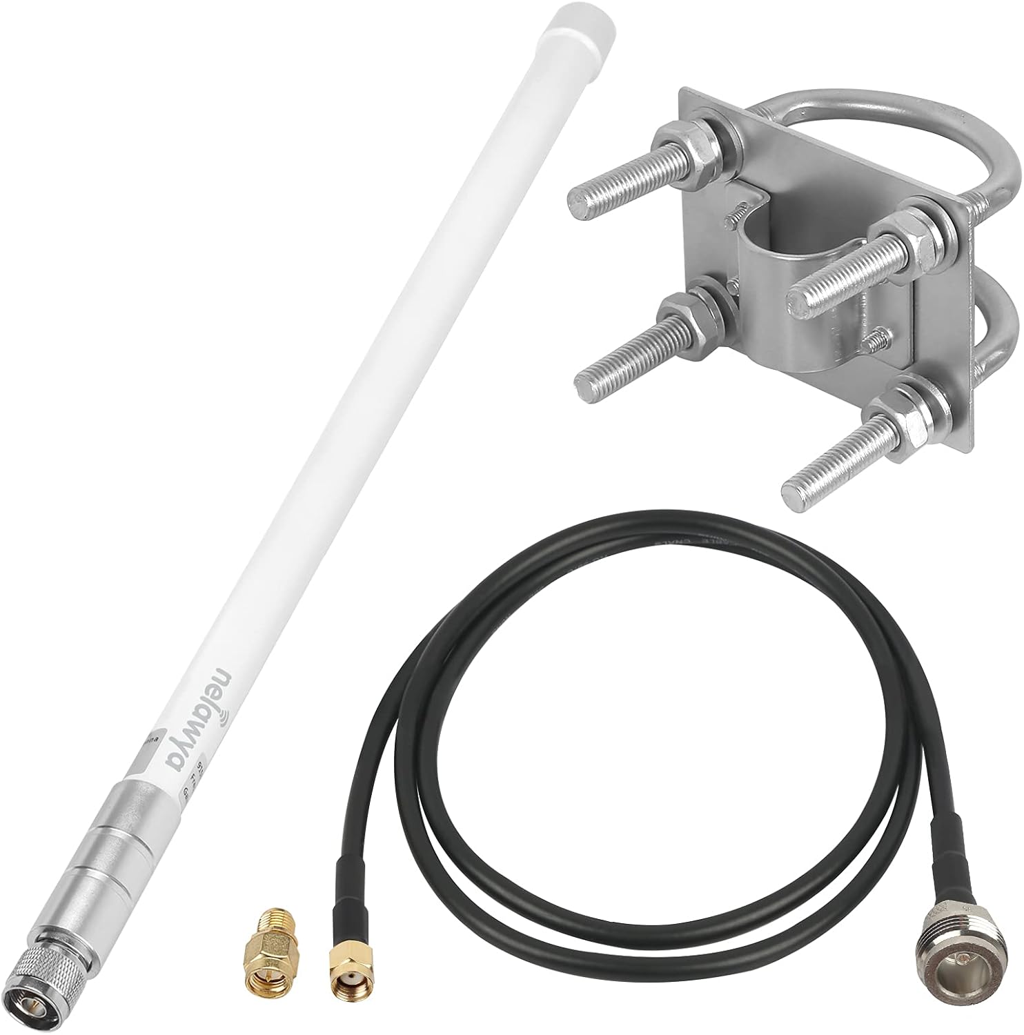 8dBi LoRa Antenna 915Mhz Omni-Directional Antenna with 10ft LMR200 Cable White 110cm A671190