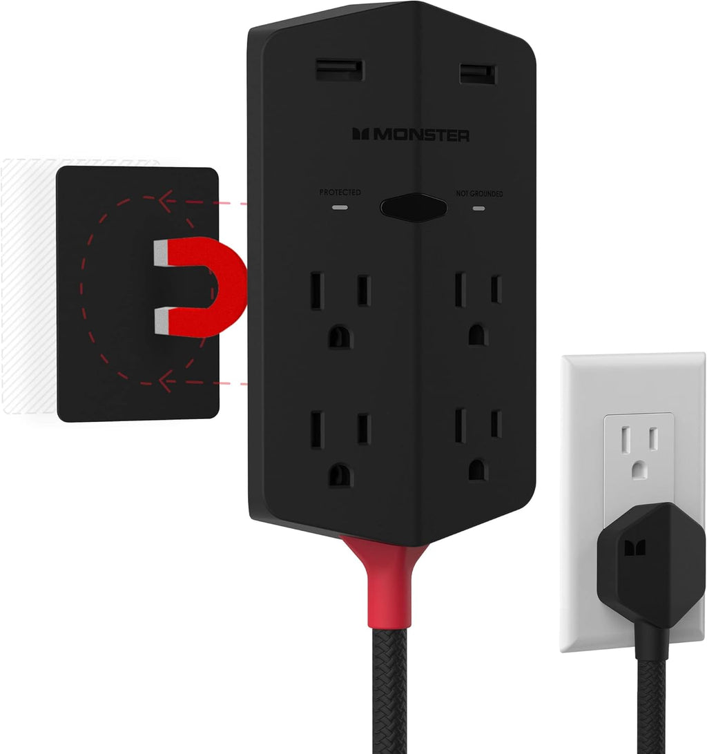 2 AC Outlets 3 USB-A Ports 1 USB-C Port White Pack of 2 Outlet Extender G3952