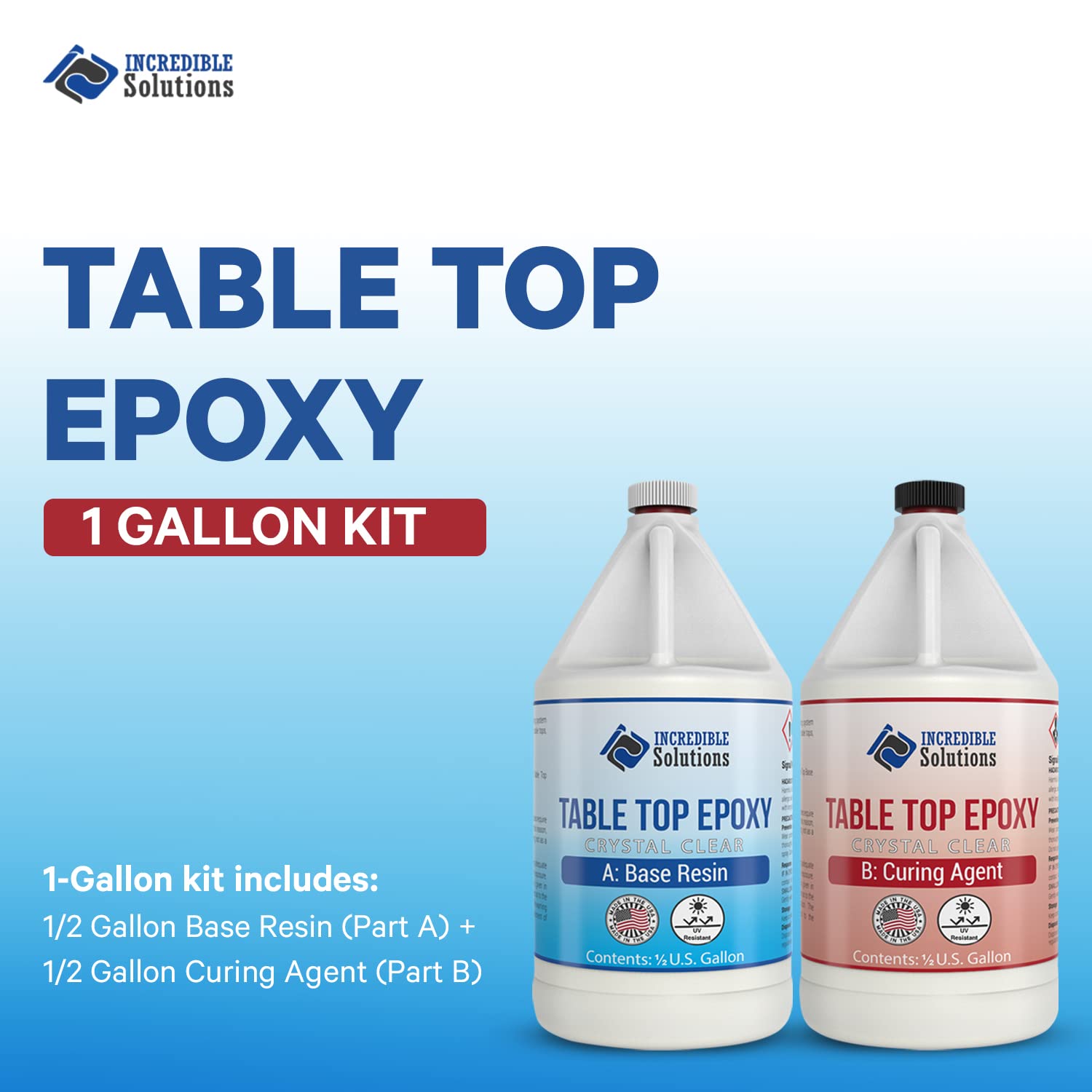 Crystal Clear Cast Tabletop Epoxy, 1 Gallon Pack of 2 H1547