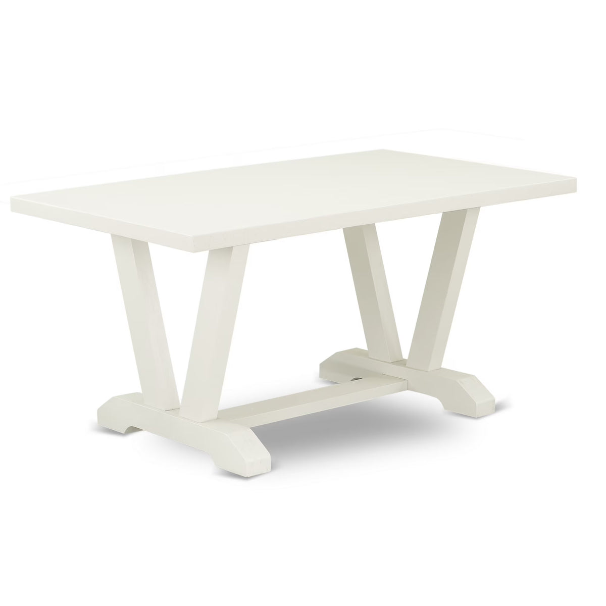 Linen White 3-piece Wood Dining Table Set D24617