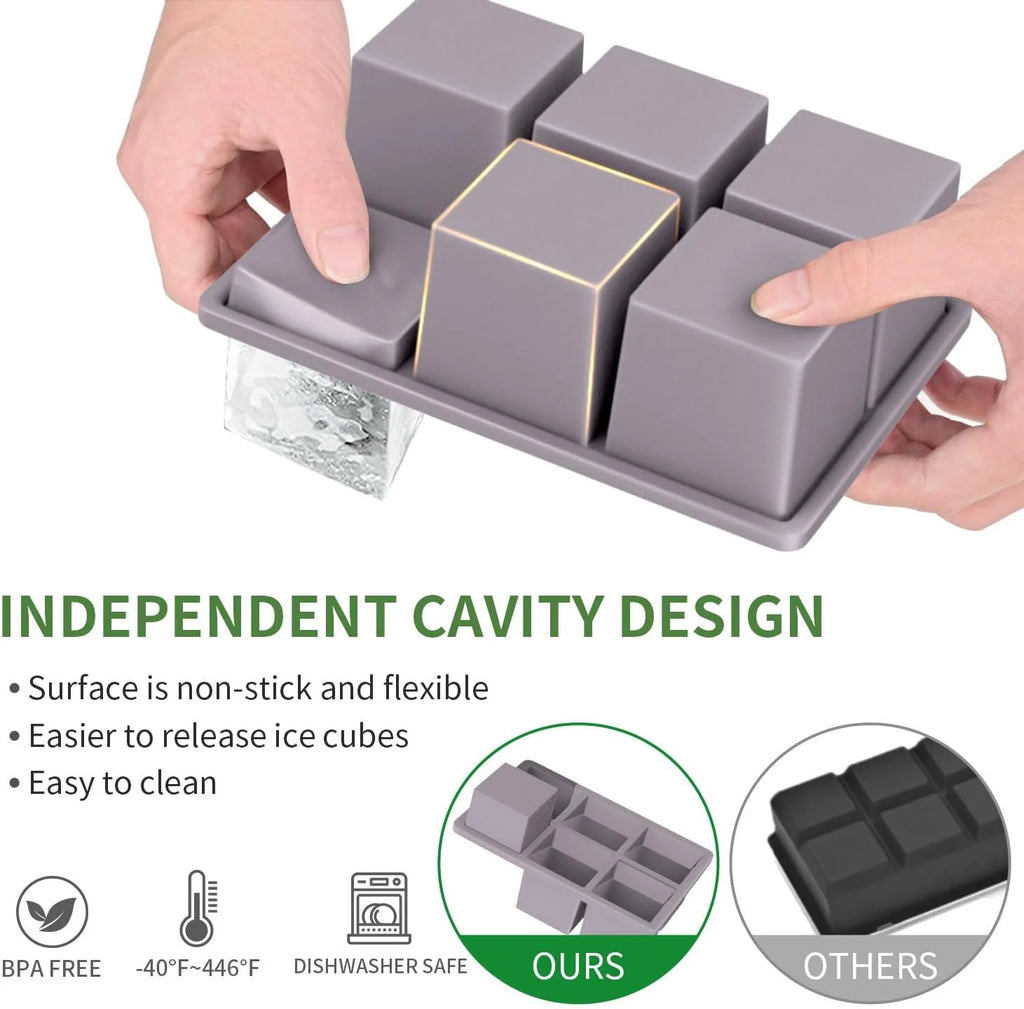 Large Square Silicone Ice Cube Tray 2Pack K993