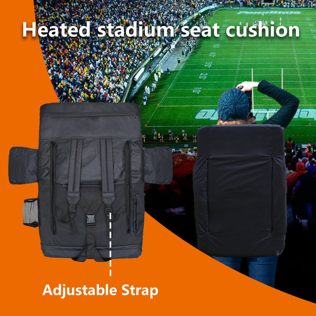 Double Heated Stadium Seat with Back Support, 21" Extra Wide Folded Bleacher Chair F370