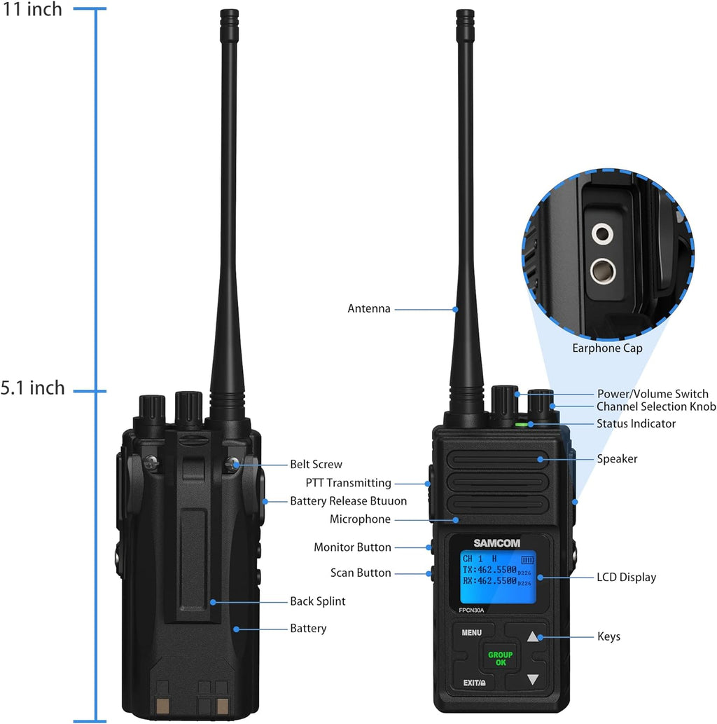 6 Pcs UHF Two Way Radio with Charger Base I12838