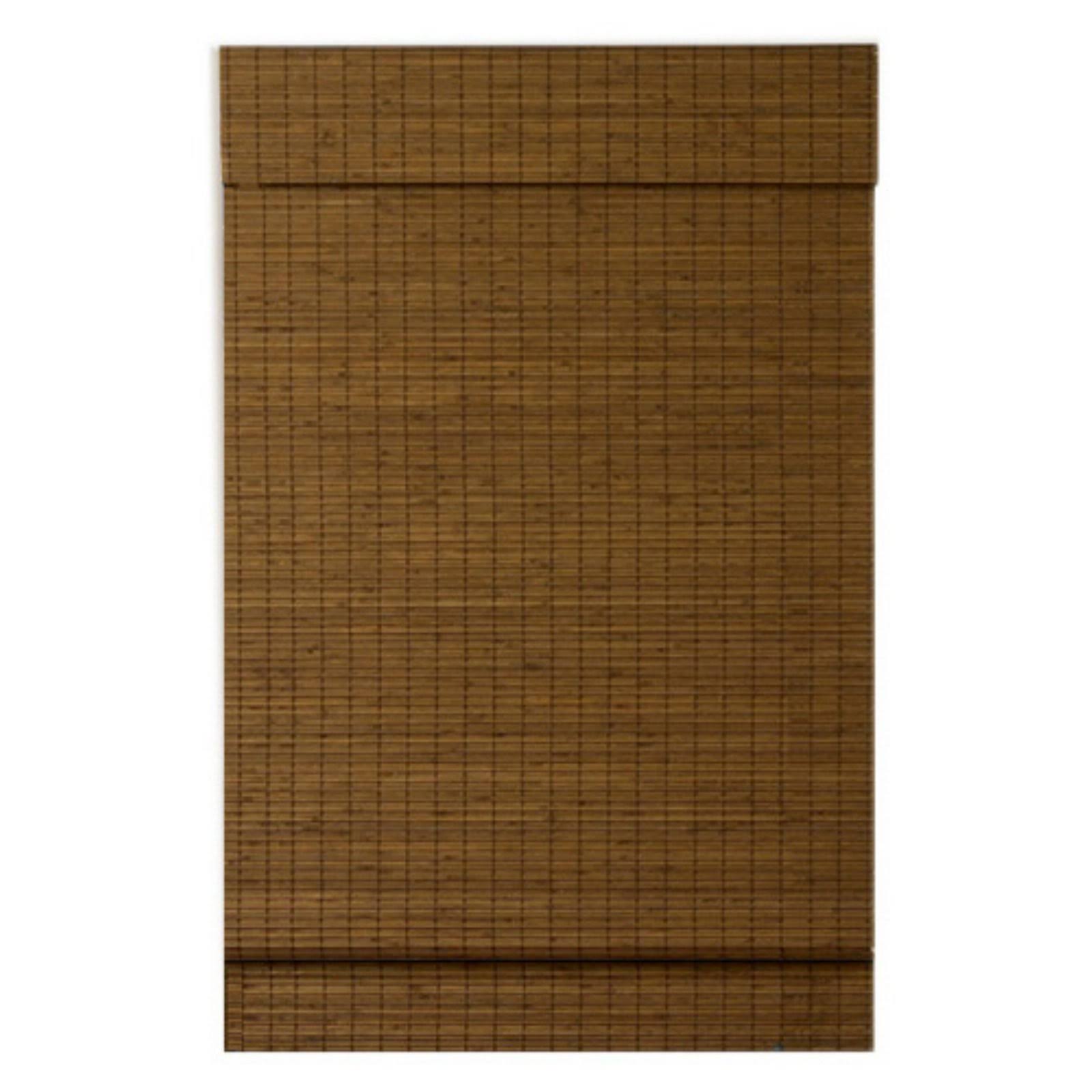 Cordless Maple Bamboo Roman Shade with Valance 35 in. W x 64 in. L D349911