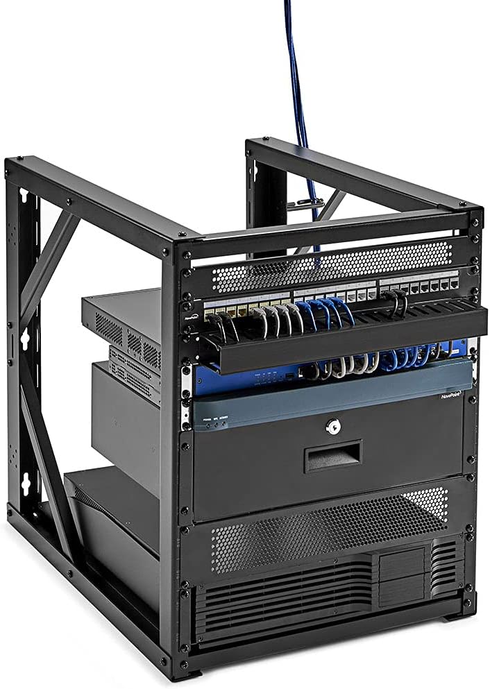 Black 15U Wall-Mount Open Frame Network Equipment Rack W42442