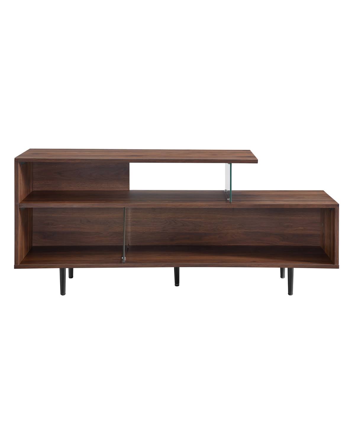Dark Brown Wood and Glass Console I94148