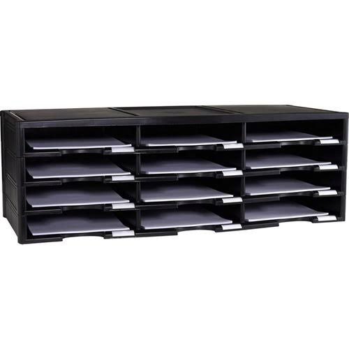 12-Compartment Literature Organizer, Gray U612680