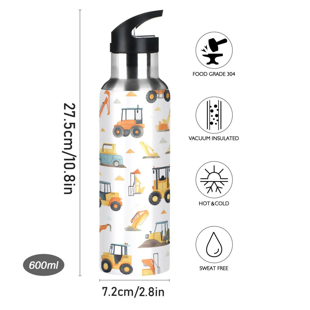 Stainless Steel Insulated Vacuum Flask Water Bottle with Straw Lid V91689