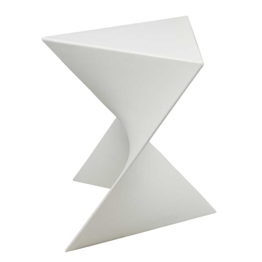 White Triangular Side Table G5179