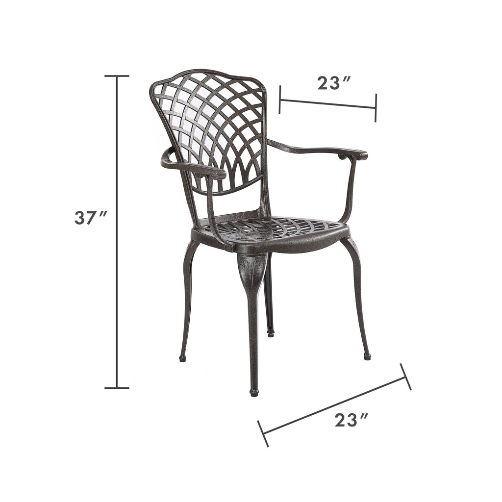 Bronze Decorative Aluminum Outdoor Dining Chairs (2-Pack) G540