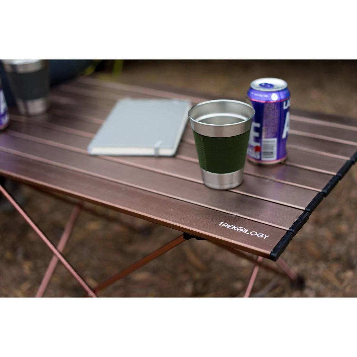 Blue Aluminum Portable Camping Side Table J32755