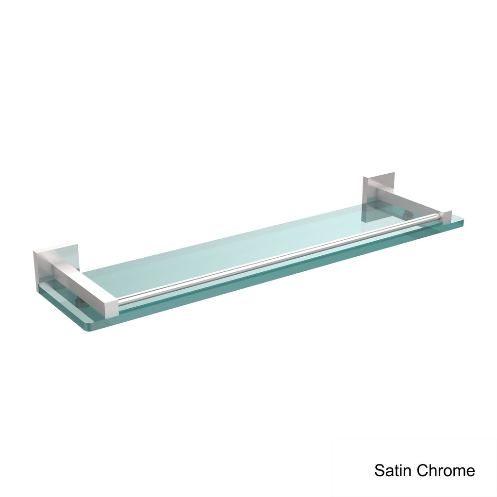 Brushed Bronze Glass Shelf with Gallery Rail P11056