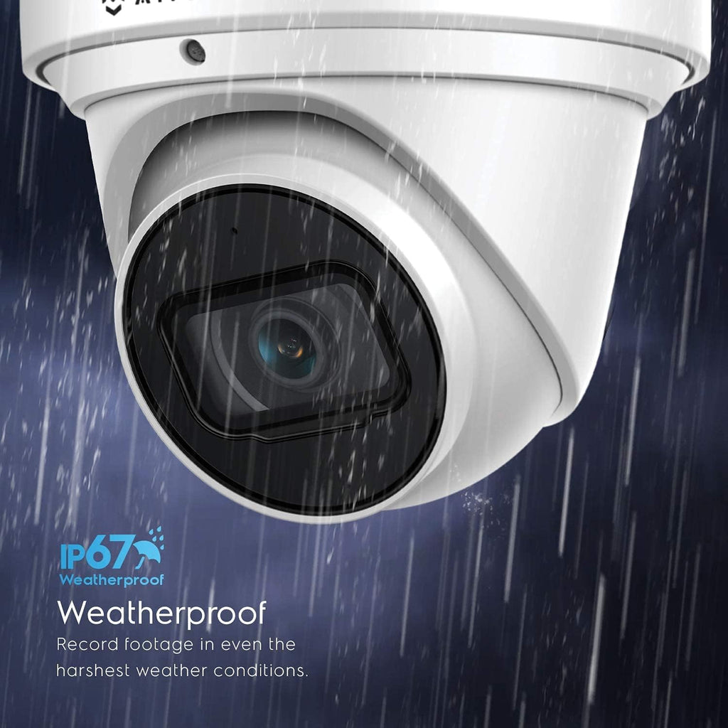 4K POE Outdoor Security Turret IP Camera, White M8889