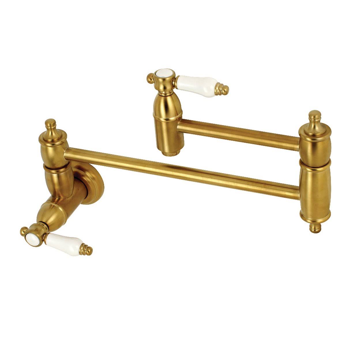 Brushed Nickel Wall Mount Pot Filler Kitchen Faucet A985424