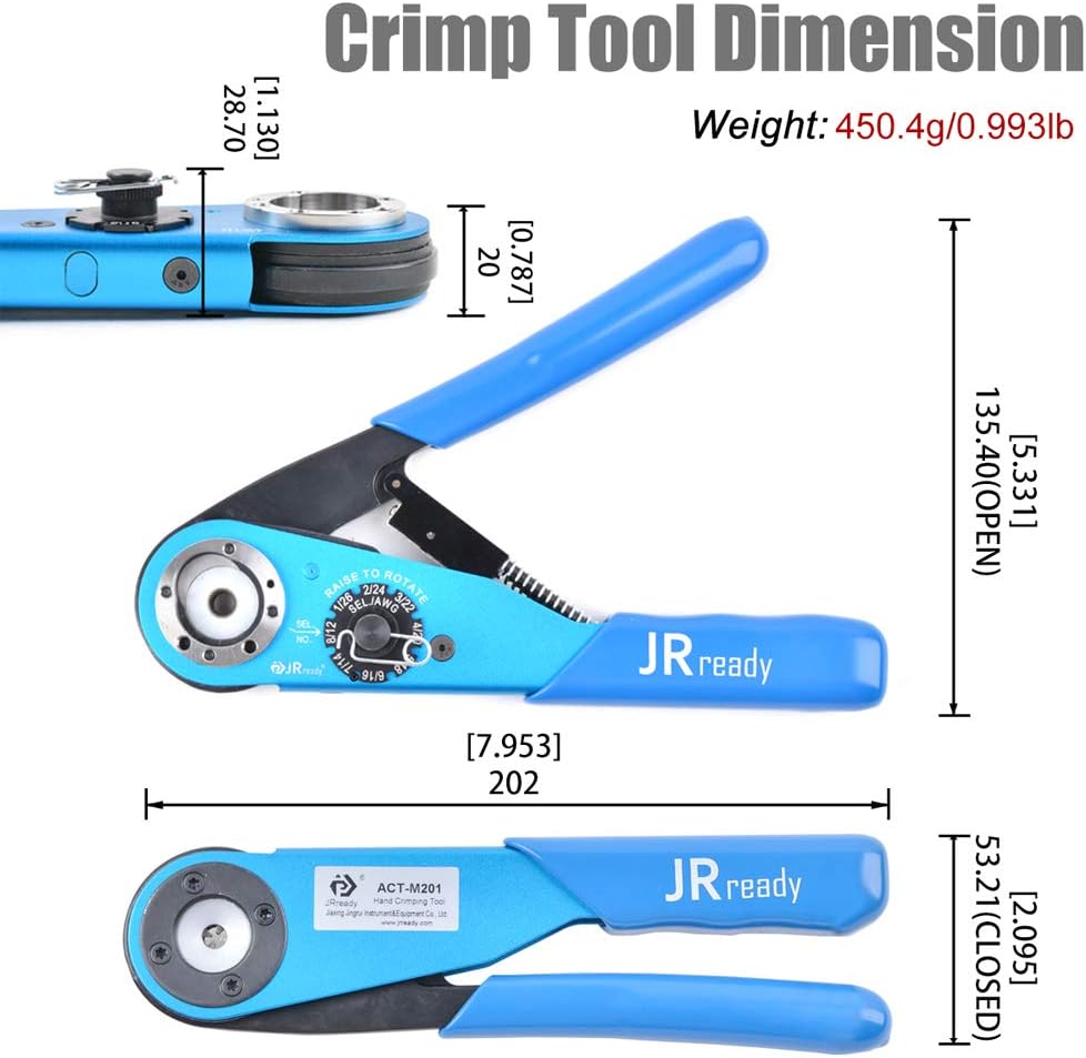 8 indent crimping tool for wire 12-26 awg solid barrel contact V265