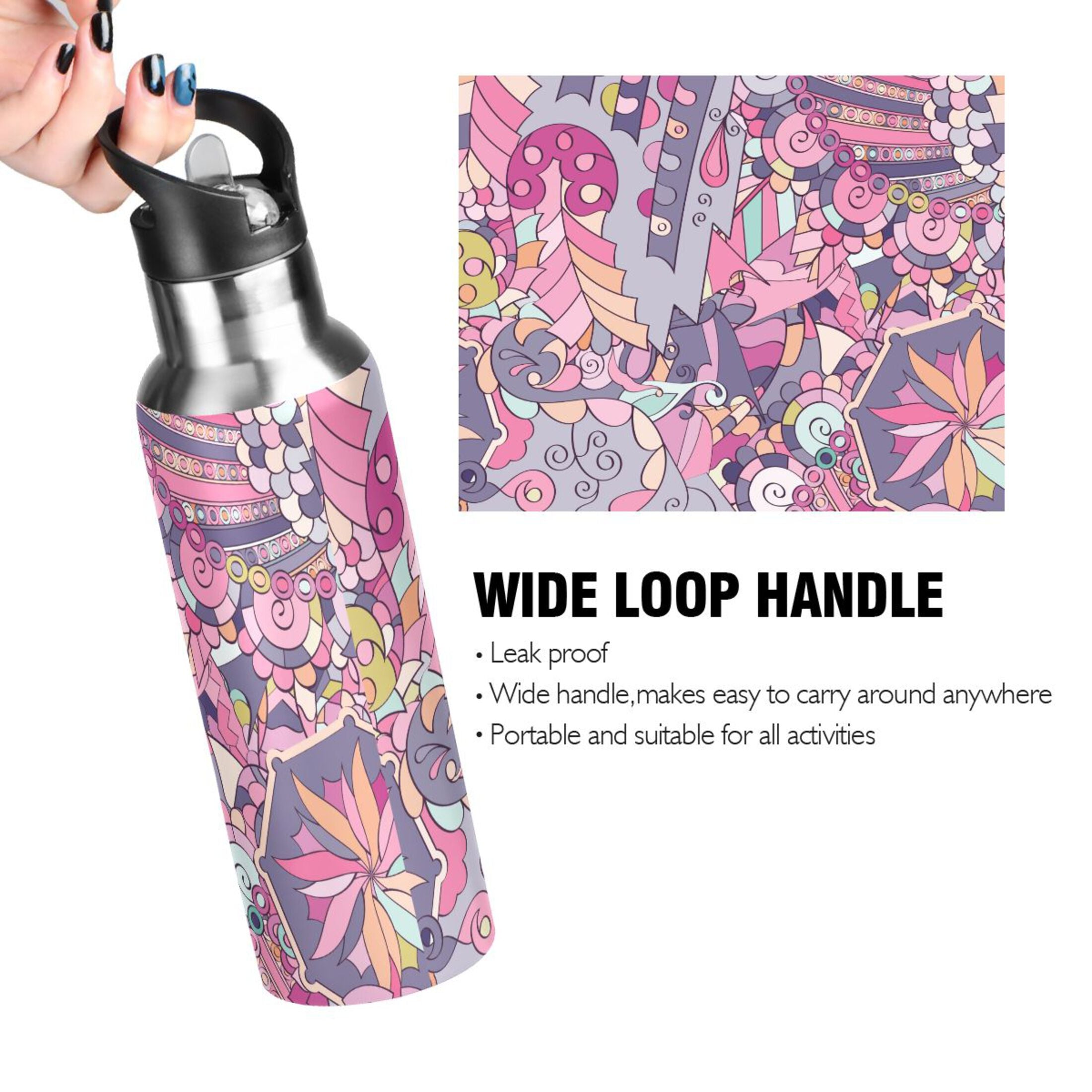 Stainless Steel Insulated Water Bottle with Straw Lid T557427