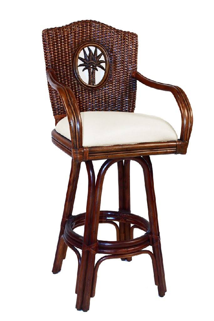 Indoor Swivel Rattan Barstool Q294848
