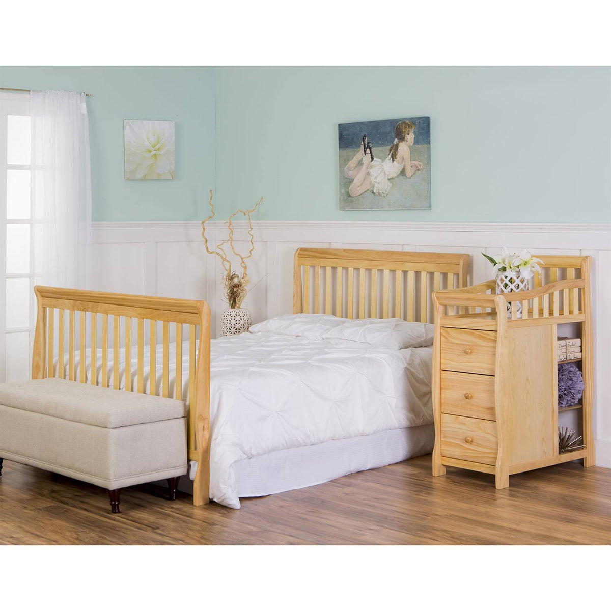 5-in-1 Convertible Crib with Changer - Natural J586