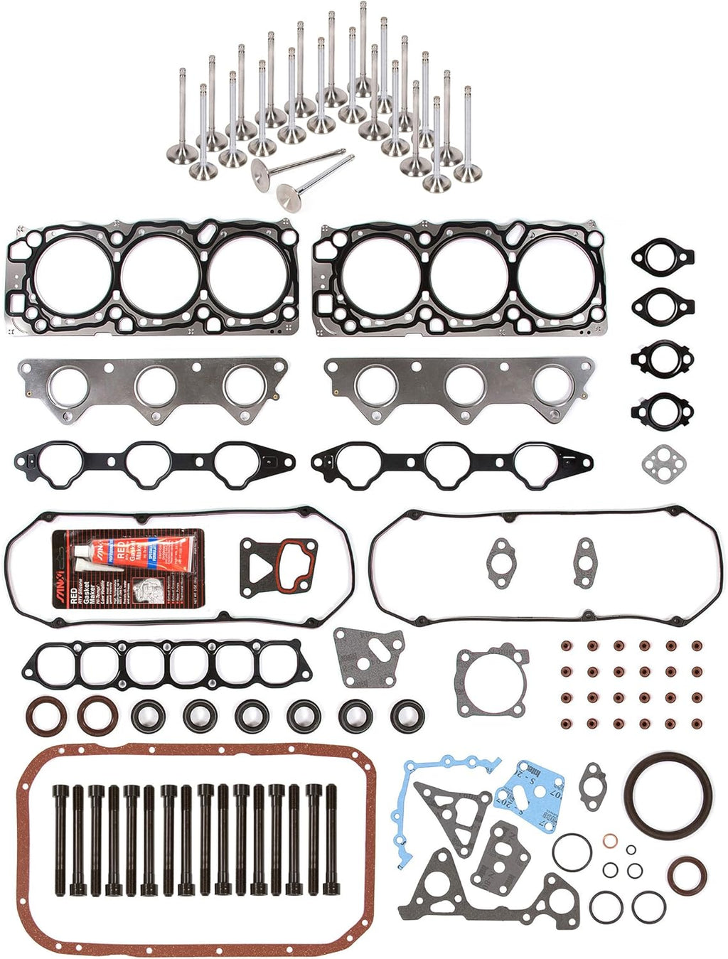Full Gasket Set Head Bolts Intake Exhaust Valves I8655