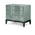 3 Drawer Night Stand in Platinum & Black Tie Wood I438