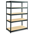 Boltless Steel and Particleboard Shelving 48 W x 24 D 72 H with 5 Shelves Black U16531