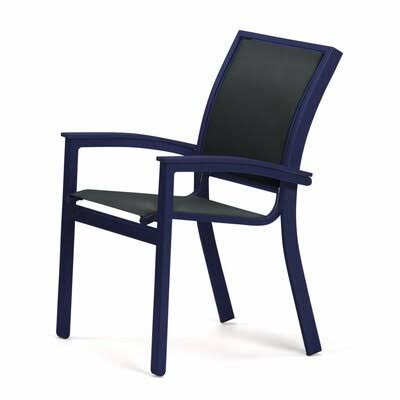 Stacking Patio Dining Armchair Textured Graphite Black L16990