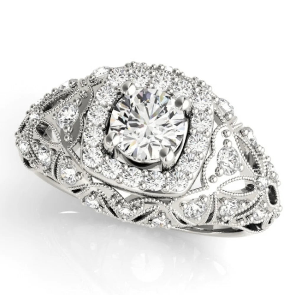 1 Ct Diamond Vintage Engagement Ring in 14k Gold U9125