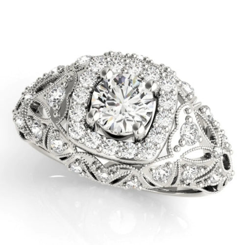 1 Ct Diamond Vintage Engagement Ring in 14k Gold U9125