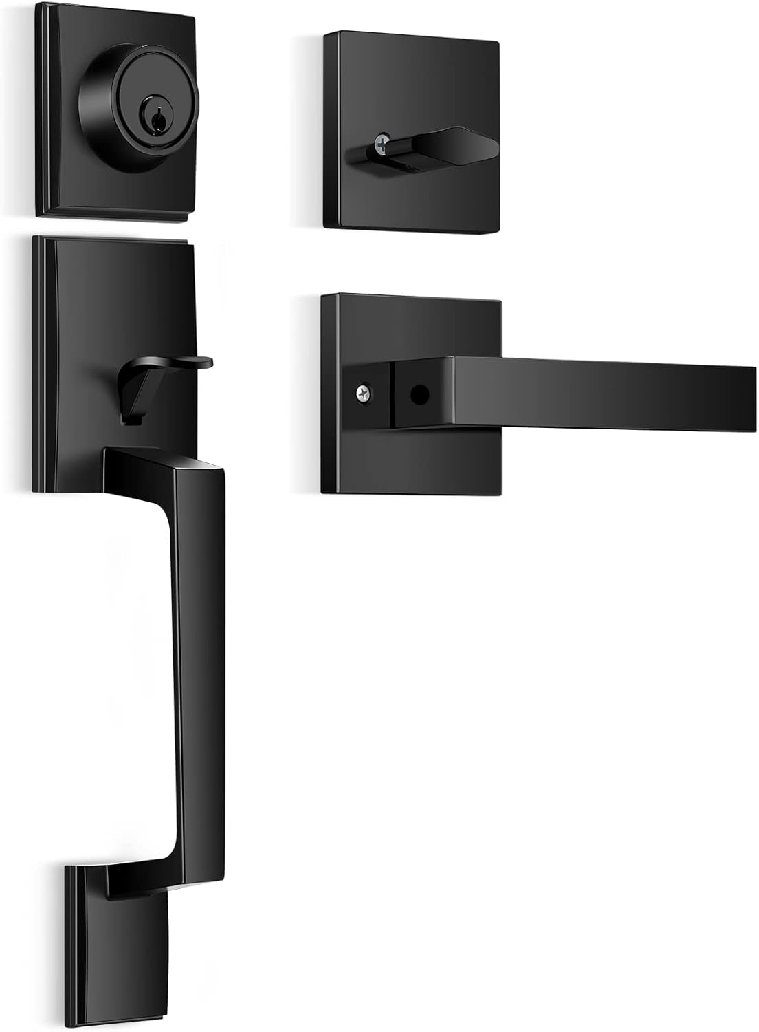 Satin Nickel Single Cylinder Door Handleset Pack of 2 M30051