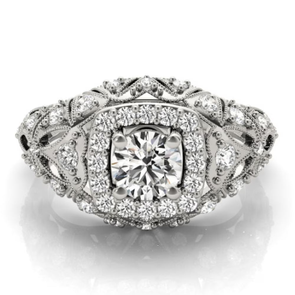 1 Ct Diamond Vintage Engagement Ring in 14k Gold U9125