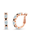 Sky Blue Aquamarine Black Diamond 18K Rose Gold Plated Silver Earrings M1448