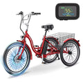 24Inch Electric Trike, 350W 36V 10AH Lithium Battery, 7 Speeds Three Wheel Bike F790