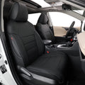 Black Breathable Leather Car Seat Covers Full Set Q256