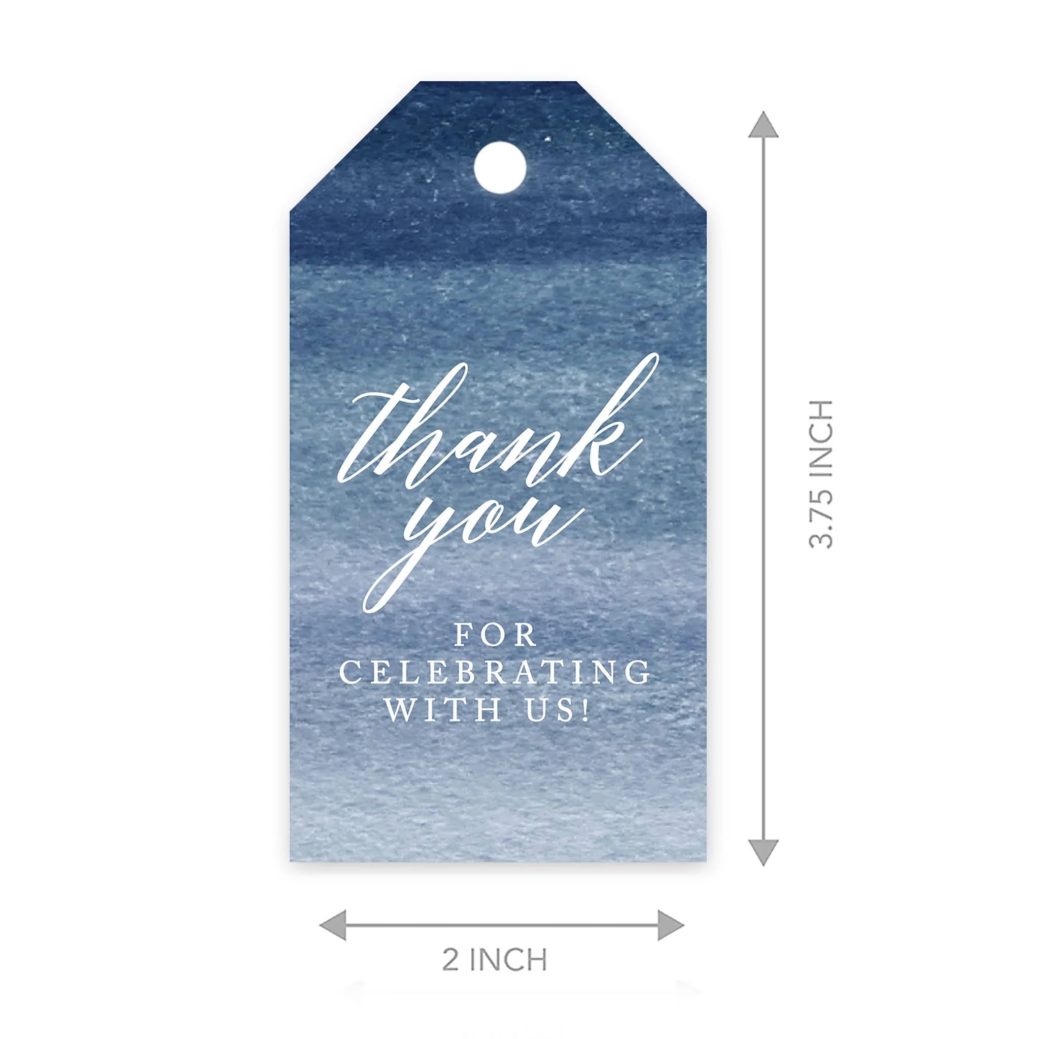 Navy Blue Ombre Watercolor Cardstock Gift Tags 100-Pk C4565