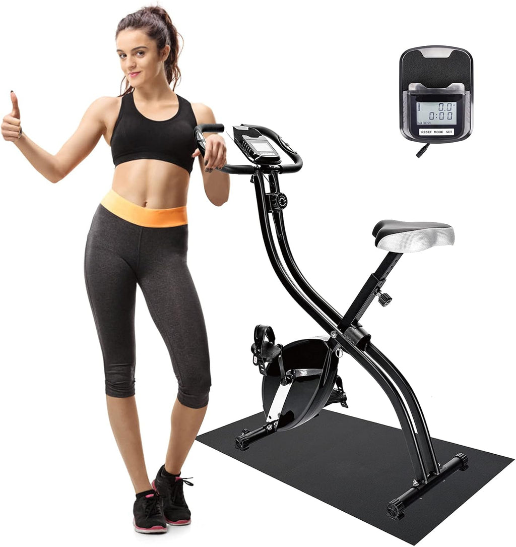 Folding Magnetic Upright Exercise Bike with LCD Screen P3019