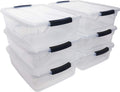 Clear 16 QT Pack of 6 Stackable Plastic Storage Containers with Latching Clear Lids G282395
