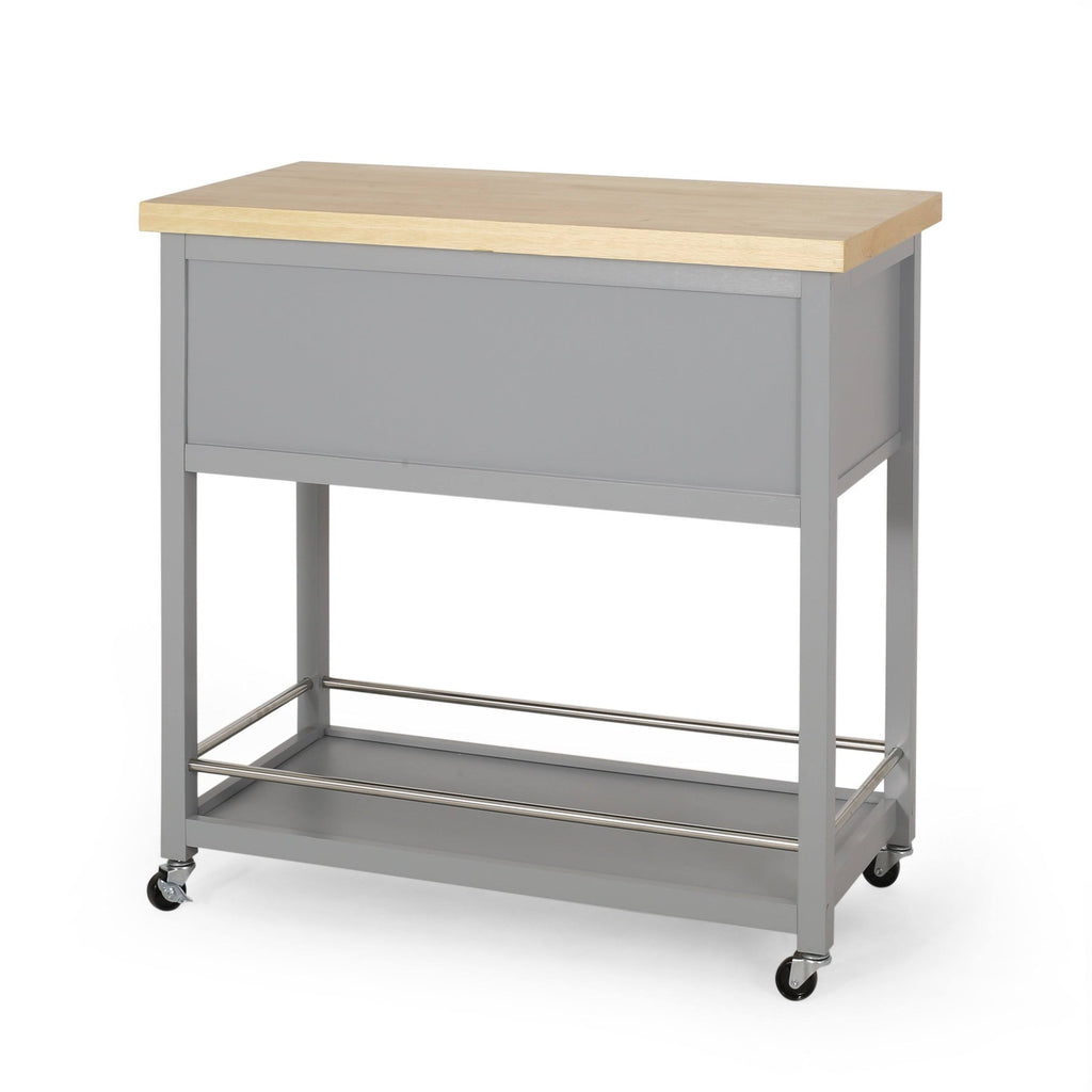 Natural + White Kitchen Cart J786