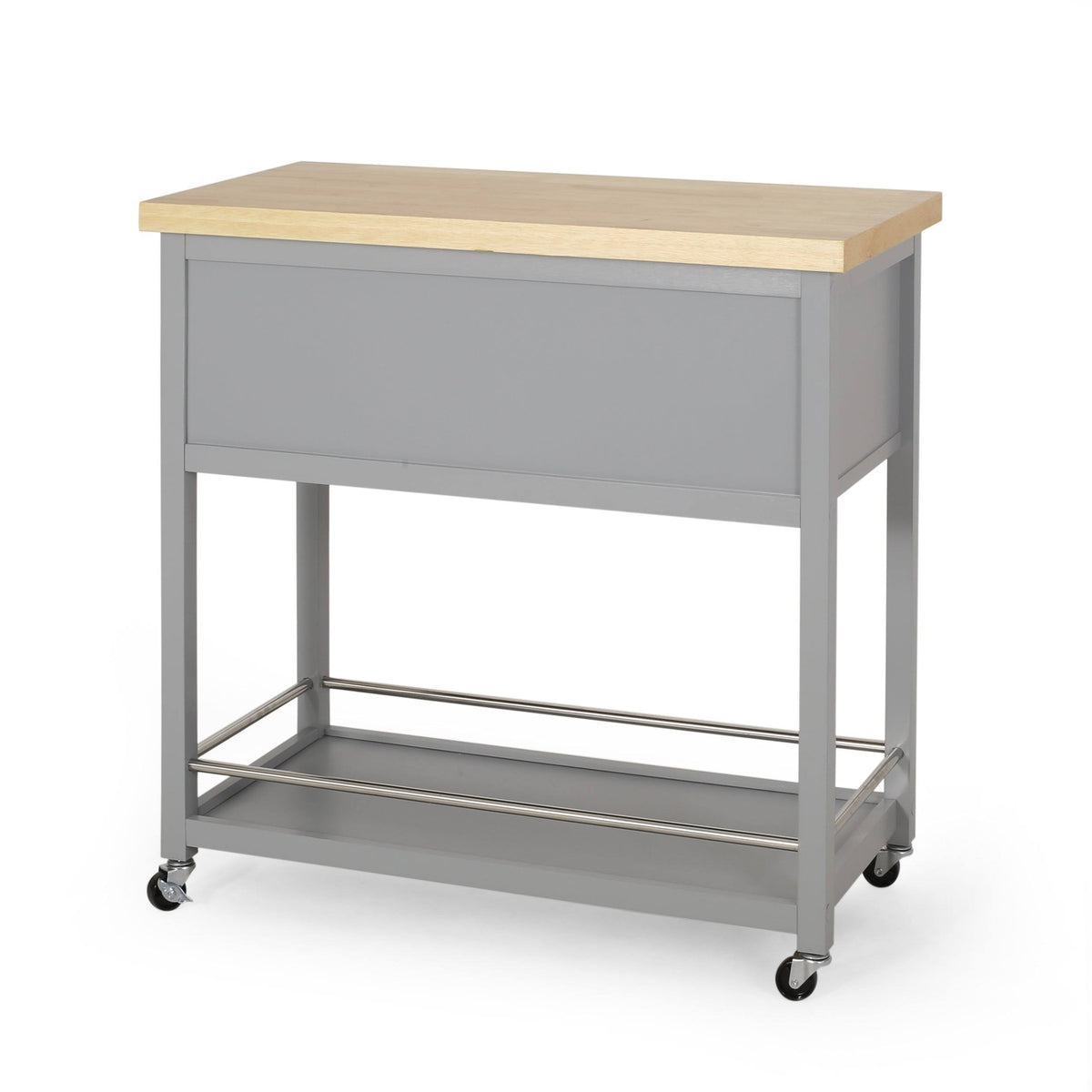 Natural + White Kitchen Cart J786
