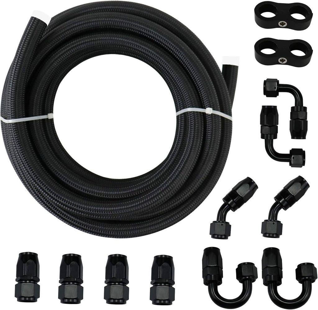 5/8" 10AN 20FT Nylon Stainless Steel Braided Fuel Line Kit M810026