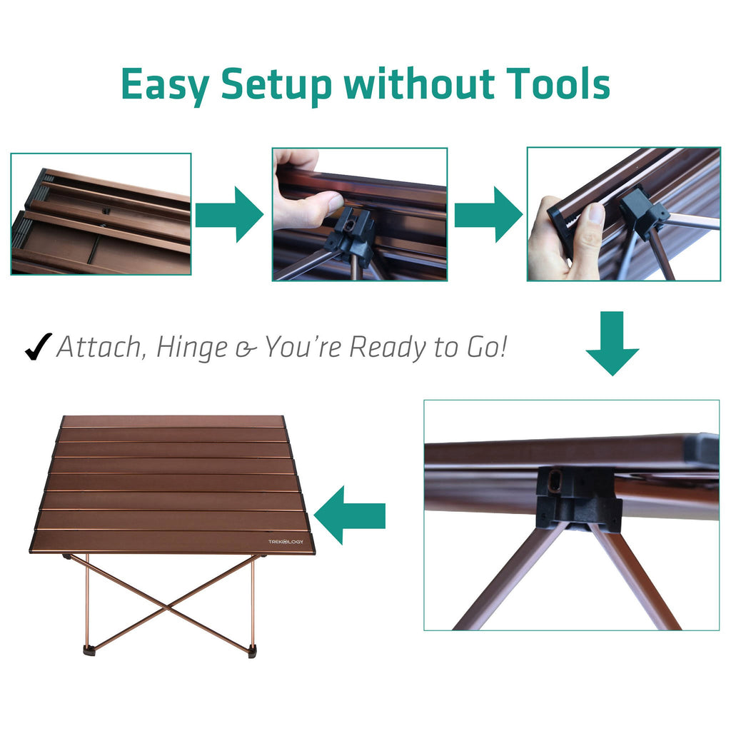 Blue Aluminum Portable Camping Side Table J32755