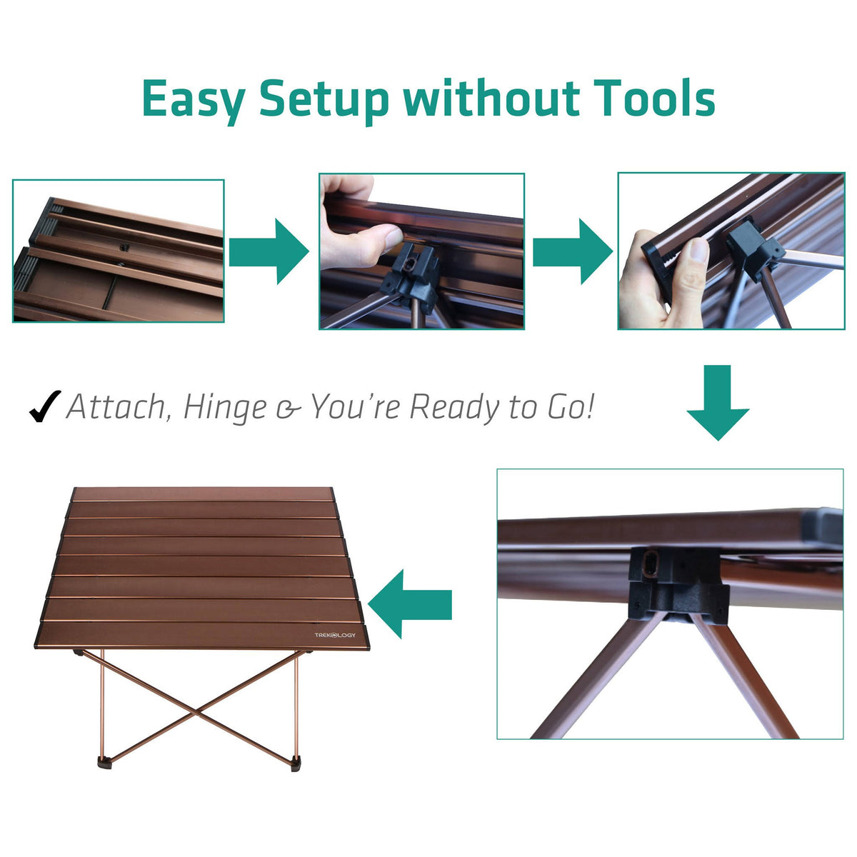 Blue Aluminum Portable Camping Side Table J32755