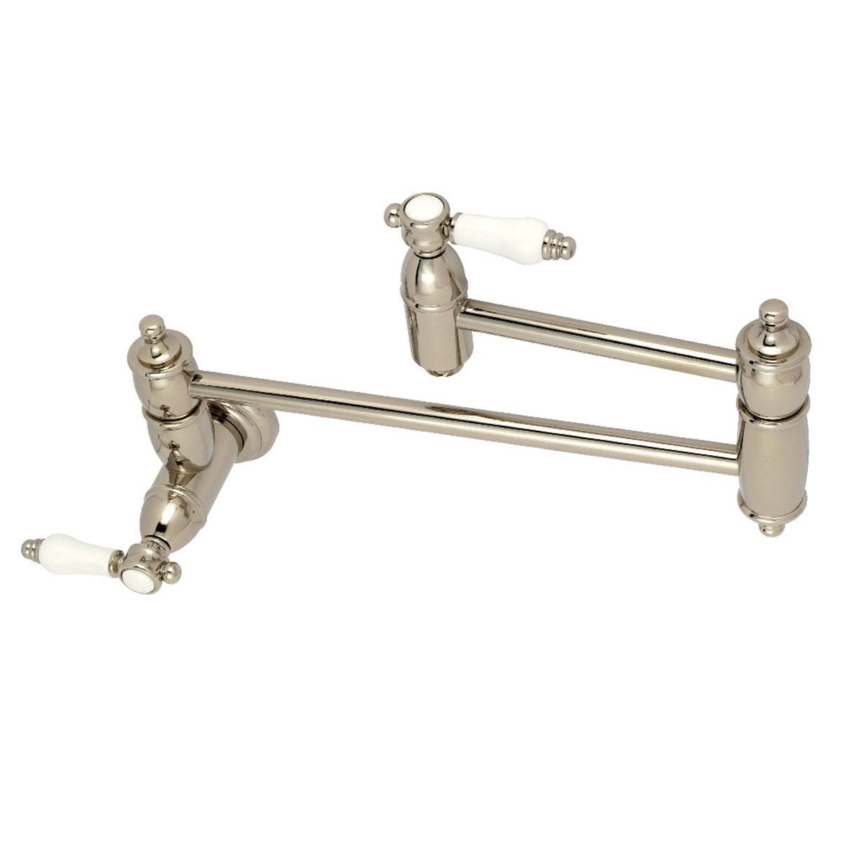 Brushed Nickel Wall Mount Pot Filler Kitchen Faucet A985424