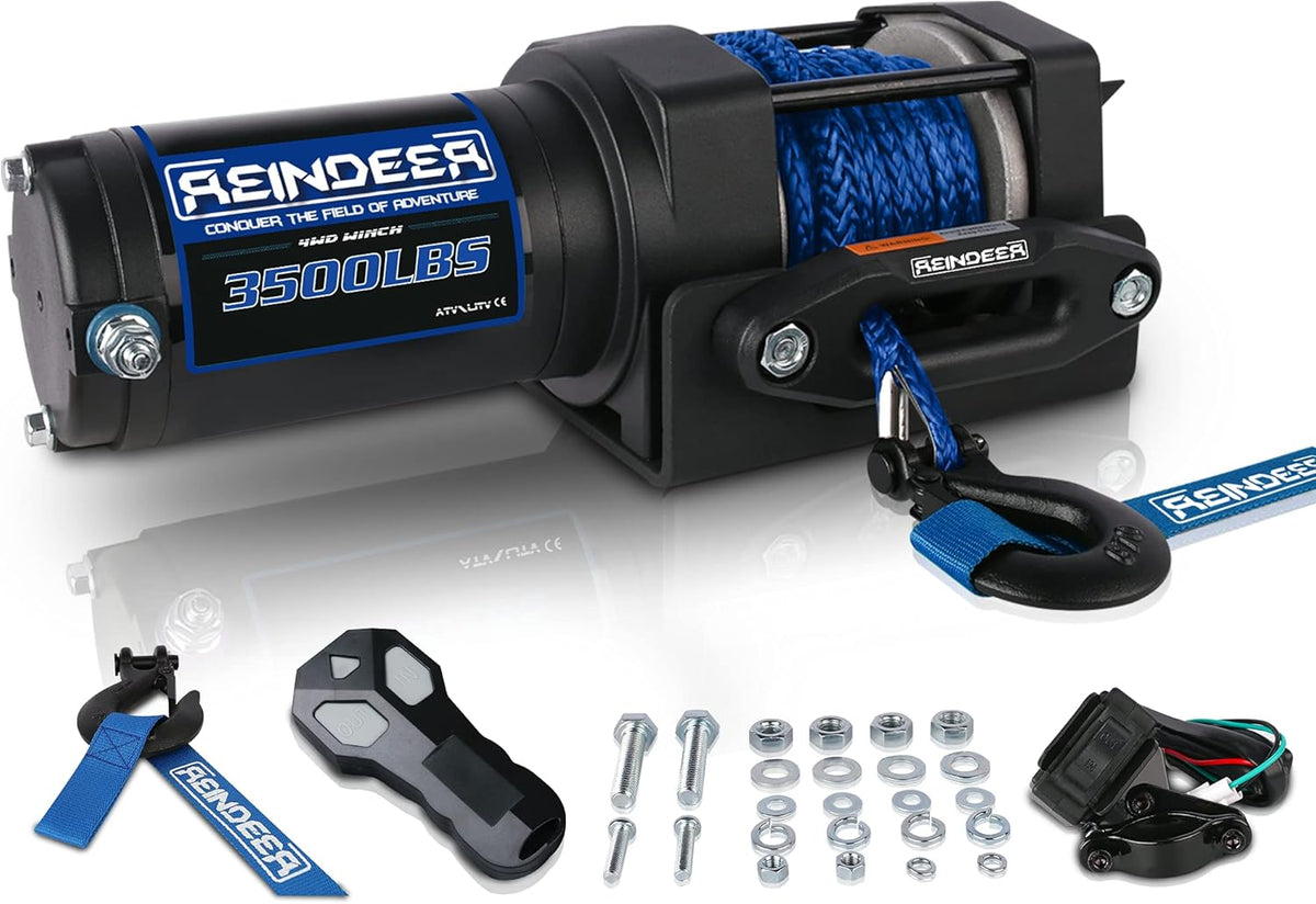 12V 4500 lb Electric Winch Kit with Steel Cable and Wireless Remote F439605