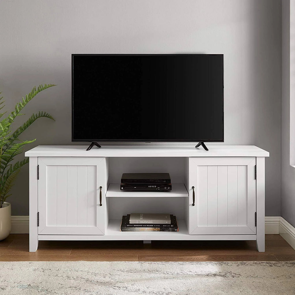 Solid White TV Console I95754