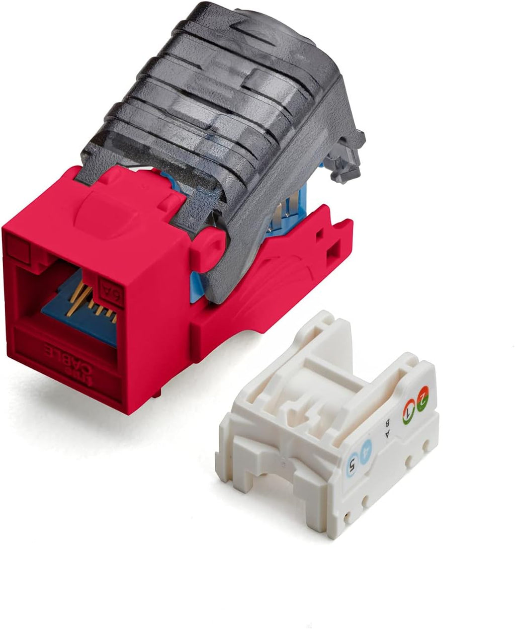Cat6A Toolless Keystone Jack, Unshielded (UTP), RJ45 Female, White, 12 Pack Pack of 2 X21172