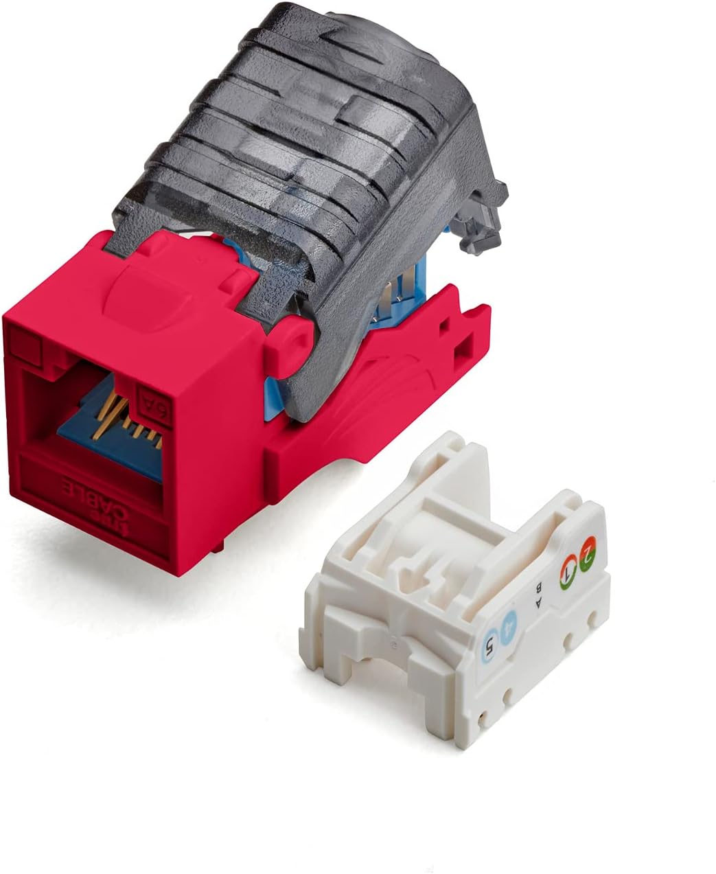 Cat6A Toolless Keystone Jack, Unshielded (UTP), RJ45 Female, White, 12 Pack Pack of 2 X21172