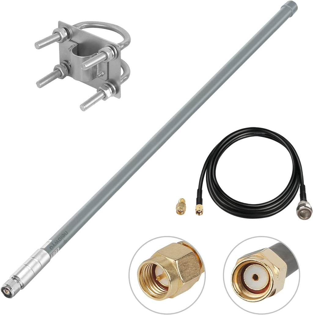 8dBi LoRa Antenna 915Mhz Omni-Directional Antenna with 10ft LMR200 Cable White 110cm A671190