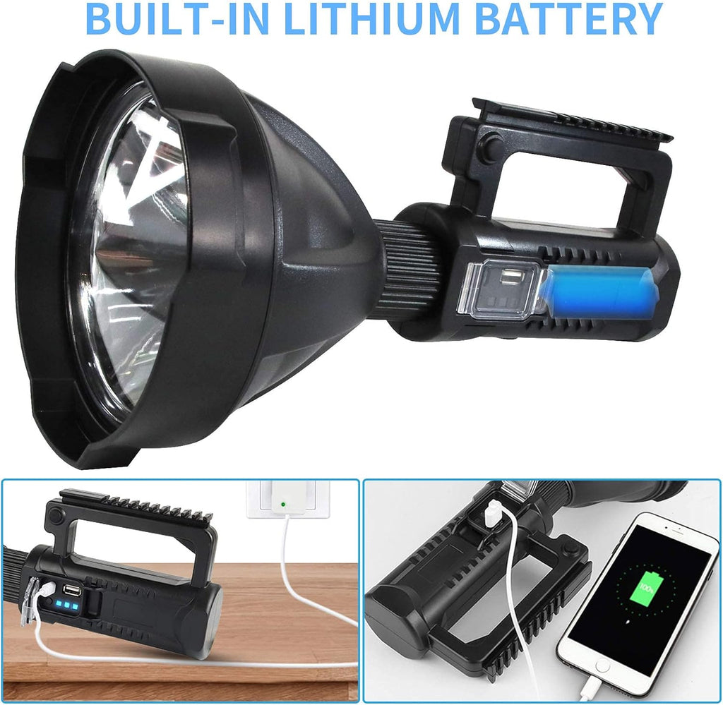Rechargeable LED Spotlight Flashlight 90000 Lumens with Tripod L43385
