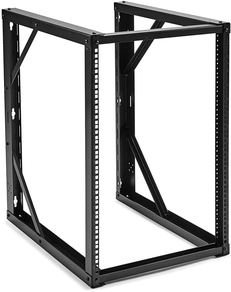 Black 15U Wall-Mount Open Frame Network Equipment Rack W42442