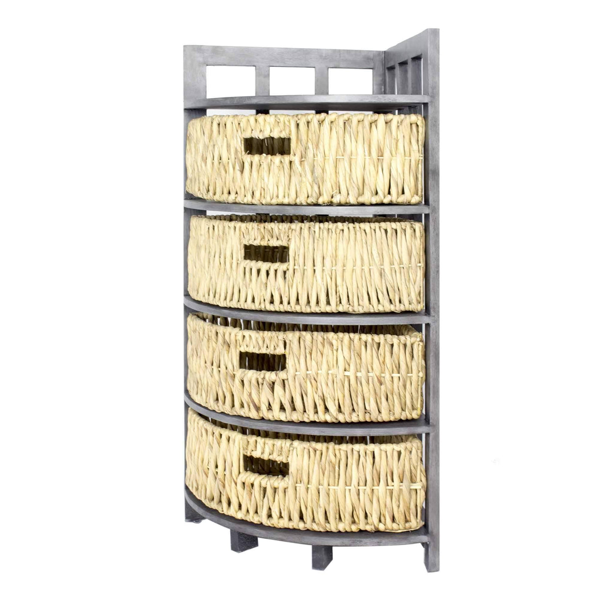 Brown Wood MDF Storage Cabinet with 4 Baskets S29652